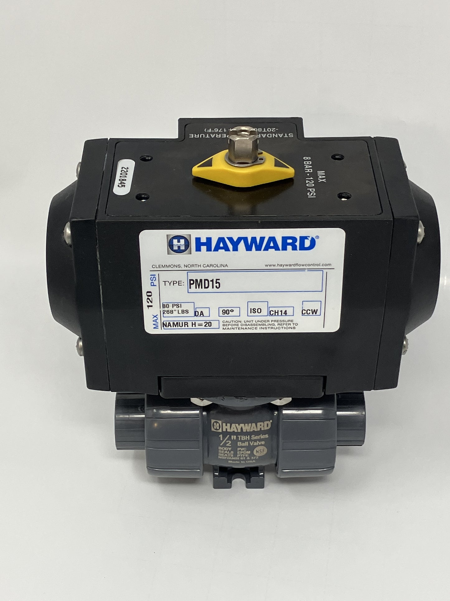 NEW Hayward PMD Series Air Actuated 1/2" PVC Ball Valve EPDM/Socket NSF