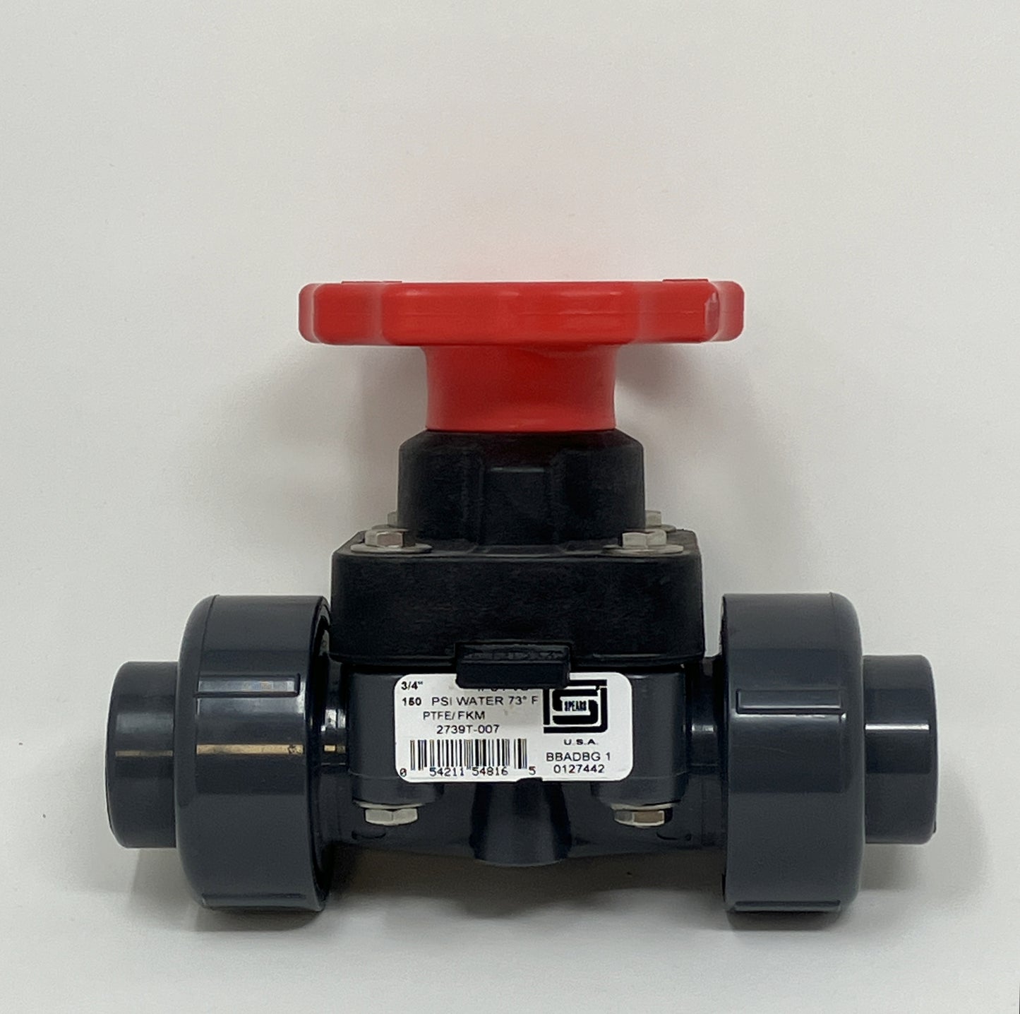 Spears Diaphragm Valve 3/4" NPT PVC EPDM New, NM